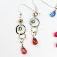 Mixed Metal Fun Everyday Colorful Drop Earrings For Sale