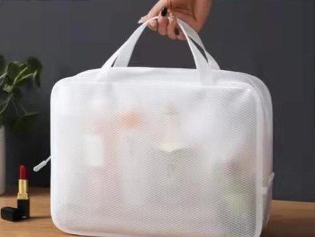 Transparent White EVA Cosmetic Bag, Travel Storage Bag, Waterproof Wash Bag, Multi-specification Storage Sanitary Bag Online now