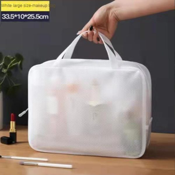 Transparent White EVA Cosmetic Bag, Travel Storage Bag, Waterproof Wash Bag, Multi-specification Storage Sanitary Bag Online now