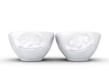 Small Bowl Set No. 2, Happy & Dreamy Face Discount