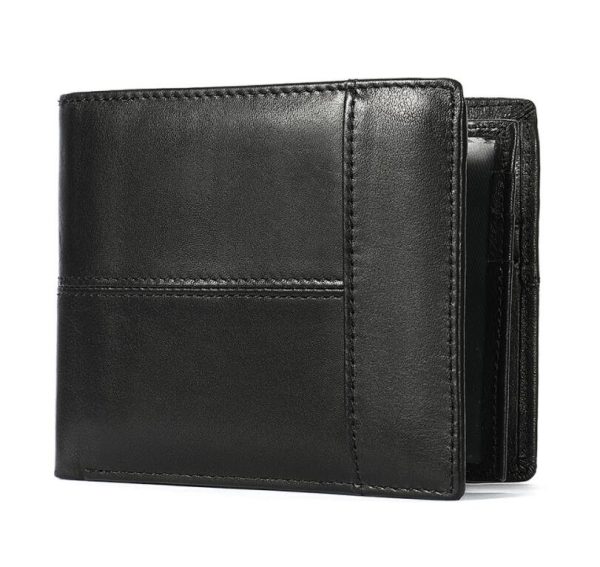 2021 Amazon men retro leather wallet cowhide business swipe card RFID wallet men Online Hot Sale