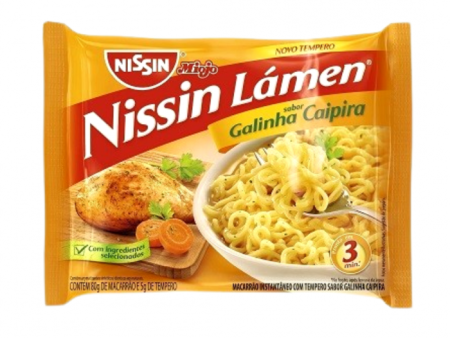 Nissin Lamen Instant Noodle Chicken 2.64Oz | Miojo Macarrão Instantâneo Sabor Galinha Caipira 85g Cheap