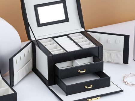 Simple drawer type jewelry storage box creative disc silk pattern jewelry box earrings earrings ring jewelry box wholesale Cheap