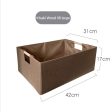 Wooden handle fabric folding table organizer Clothes underwear clutter organizer basket Student book organizer basket Cheap