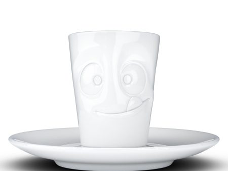 Espresso Cup with Saucer, Tasty Face Online Hot Sale