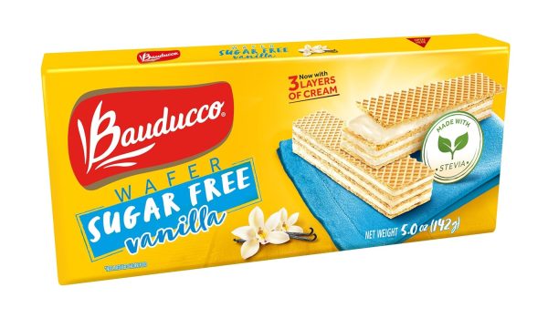 BISCOITO WAFER VANILLA SUGAR FREE 142G BAUDUCCO Online Hot Sale