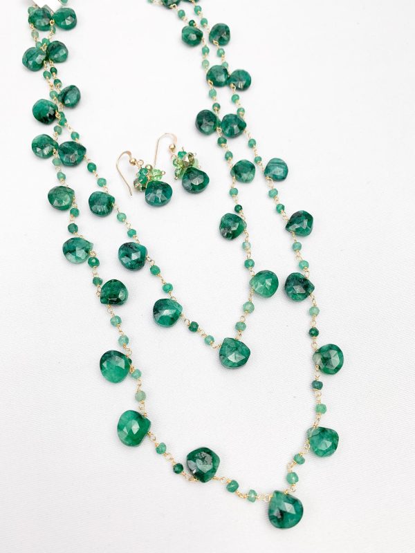 Emerald City Dreams: Convertible Necklace & Earrings Set For Sale