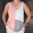 SALE! Color Block V-Neck Tank Top on Sale