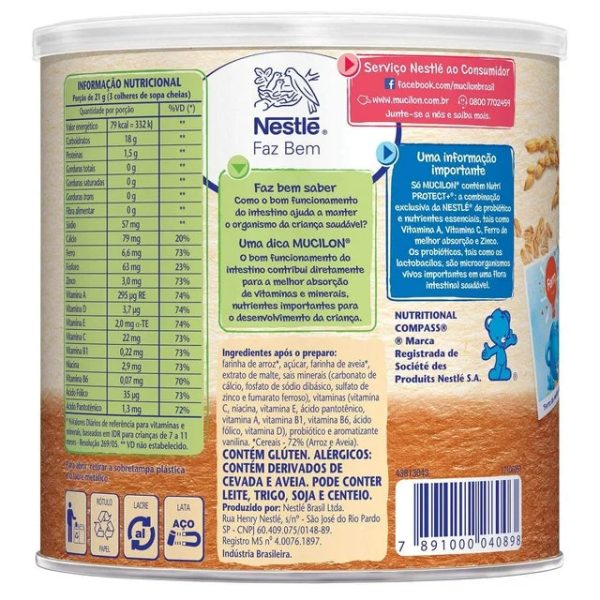 NESTLE MUCILON ARROZ E AVEIA 400G For Sale