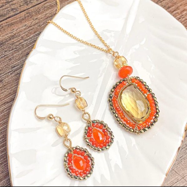 Sunrise Radiance Necklace and Earrings Jewelry Hot on Sale