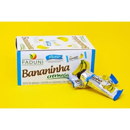 Creamy Banana Candy Bar No Sugar Added | 24 Count 1.05oz (30g) | Bananinha Cremosa S  Adição Açúcar Supply