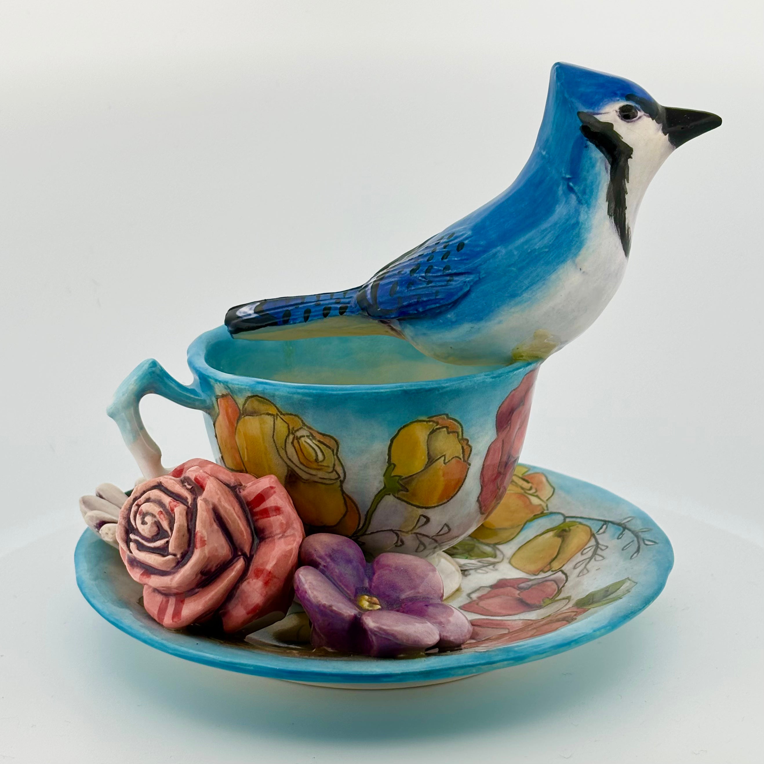 Garden Tea Party Blue Jay Figurine For Discount