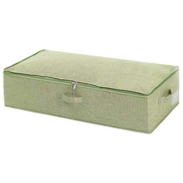 Under-bed storage box Cotton linen folding large capacity storage clothes Moisture-proof portable organizer with lid Online