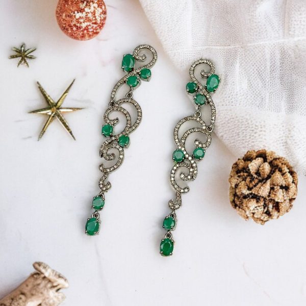 Emerald Swirl Earrings: Enchanting Elegance Online now