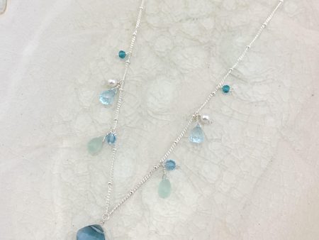 Blue Ice Zina Classic Necklace with Topaz For Sale