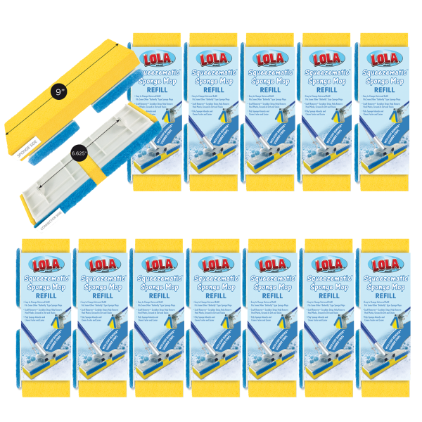 SqueezeMatic Butterfly Sponge Mop Refill, 9  Head, 12 CT Sale