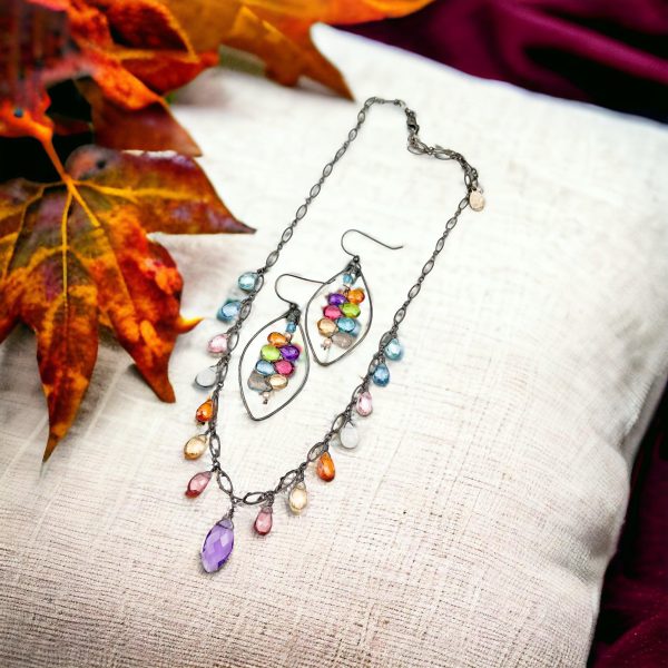 Amethyst and Colorful Drape Necklace Fashion