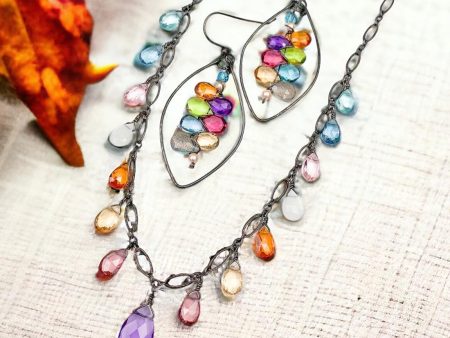 Amethyst and Colorful Drape Necklace Fashion