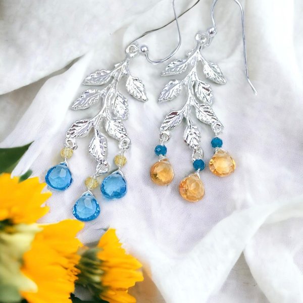 Ukraine 🇺🇦Fundraiser - Topaz & Citrine Vine Earrings Hot on Sale