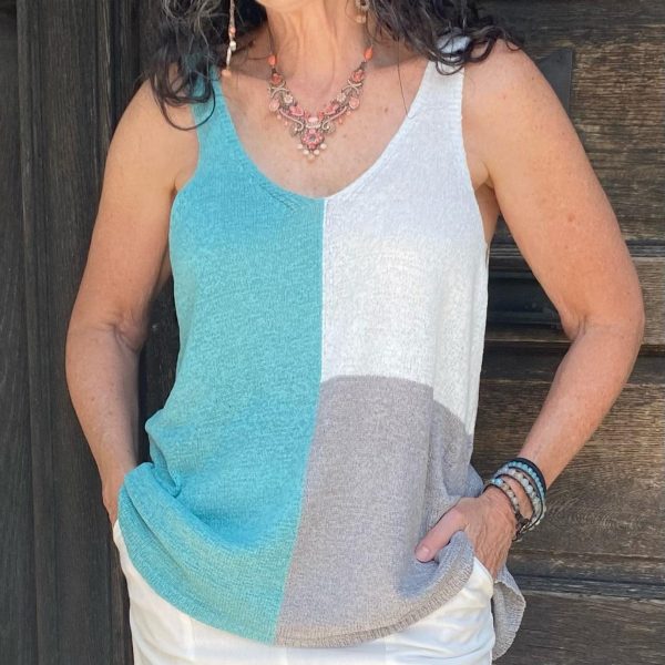 SALE! Color Block V-Neck Tank Top on Sale