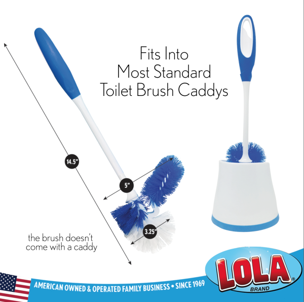 Lola Pro Euro Bowl Brush - with Under the Rim Angled Scrub Attachment -2 Pack Supply