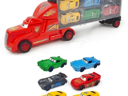 Lightning McQueen Truck Transport Carrier Toy 6 Metal Mini Racers Diecast Vehicle Supply