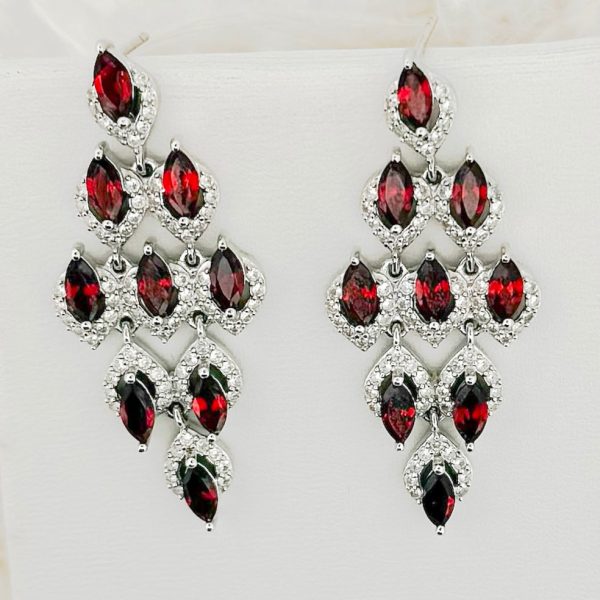 Garnet and Topaz Statement Earrings Supply