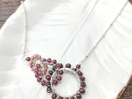 Garnet Past, Present and Future necklace on Sale