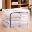 Transparent storage box Clothing organizer storage box Clothing storage clamshell steel frame folding large capacity storage Sale