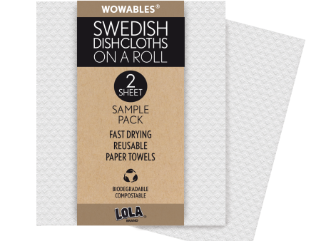 Wowables, Swedish Dish Cloths on a Roll, Reusable & Biodegradable Paper Towels, 2 Count Sample Pack For Cheap