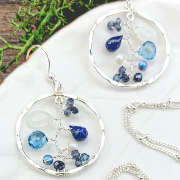 Denim Dream Filigree Necklace and Earrings Discount