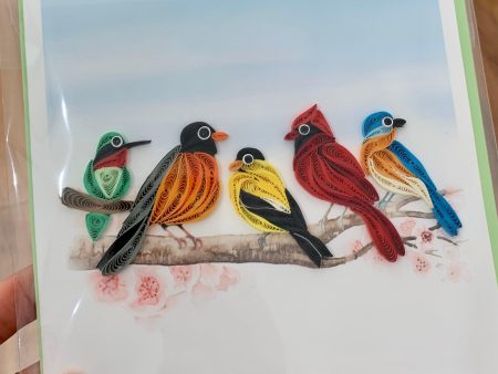 Songbirds Artisan Handmade Beautiful Quilling Greeting Card Fashion