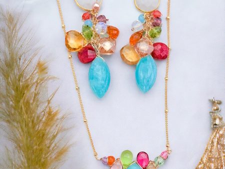 Vivid Blue Layering Necklace Online Sale