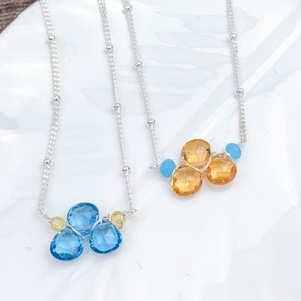 Ukraine 🇺🇦Fundraiser - mini Tri-Gem Necklaces on Sale