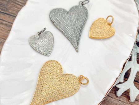 Hearts Pave Diamonds Necklaces Online now