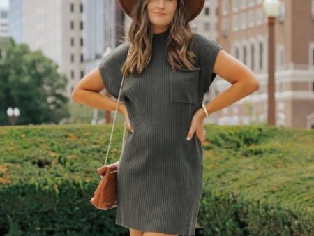 Mock Neck Sweater Dress Fashion