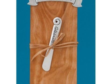 Celebrate  Charcuterie Board with Knife For Sale