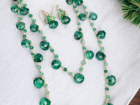 Emerald City Dreams: Convertible Necklace & Earrings Set For Sale