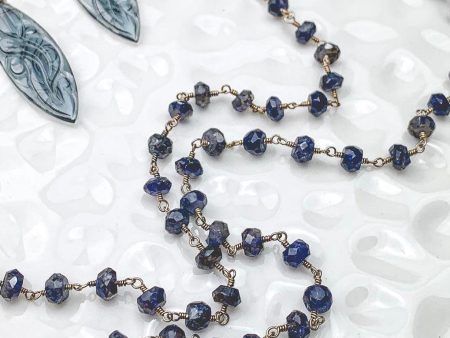 Elegant Long Iolite Rosary Layering Necklace 38  Cheap