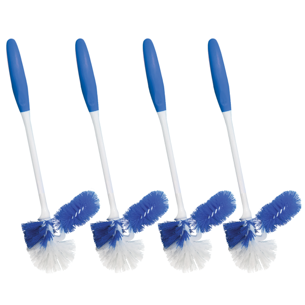 Lola Pro Euro Bowl Brush - with Under the Rim Angled Scrub Attachment -4 Pack on Sale