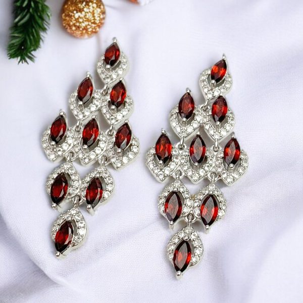 Garnet and Topaz Statement Earrings Supply