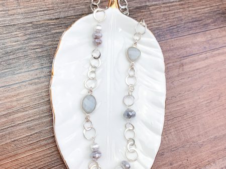 Shimmering Mystic Grey Moonstone Necklace Hot on Sale