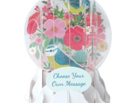 Bird and Flower Snow-Globe Card For Discount