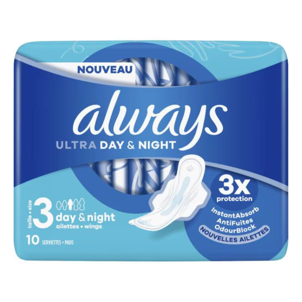 Always Ultra Maandverband  10 Day & Night (met vleugels) Online now