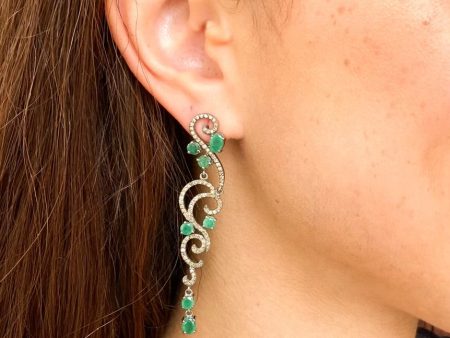 Emerald Swirl Earrings: Enchanting Elegance Online now