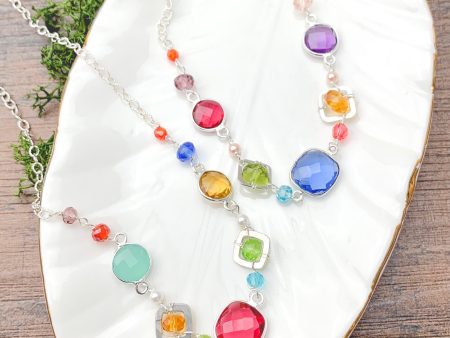 Medium Mixed Shapes Colorful Layering Necklace Hot on Sale