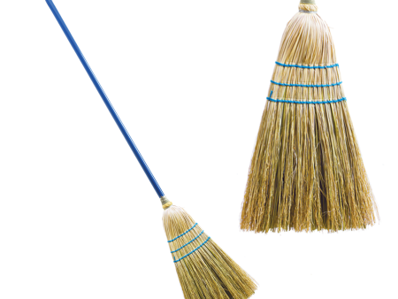 Corn Broom - 3 Sew, Large Head Sweeps a Wide Area Easily Discount