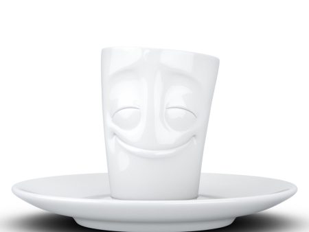 Espresso Cup with Saucer, Cheery Face Cheap