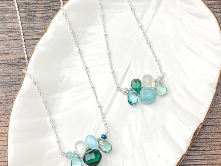 Siren Emerald and Larimar Mini Katie Necklace Fashion