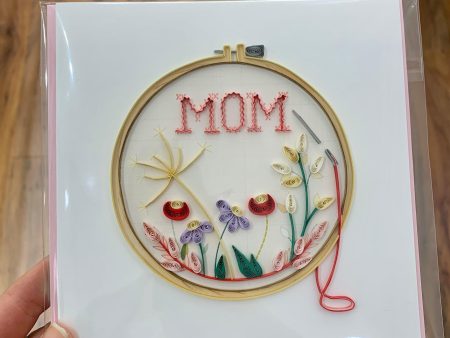 Mother Cross Stitch Artisan Handmade Beautiful Quilling Greeting Card Supply